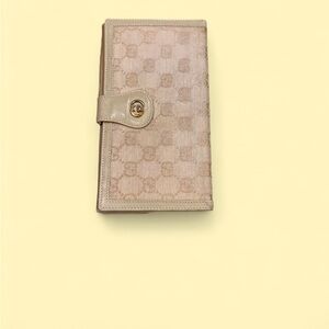 Gucci Signature Blush Pink & Tan Continental Long Wallet